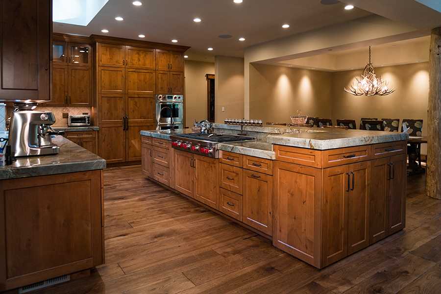Handcrafted wood kitchen by Greenwood Homes